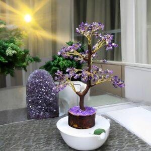 300 Chips Tree 100% Authentic certified Stone #tree #trees #amethyst #greenjade #clearquartz #rose #rosequartz uartz #handmade #creativeagate #instagood #explore (3) (1) (1) Amethyst Crystal Tree – Spiritual Growth & Peace Decor (100 Chips)