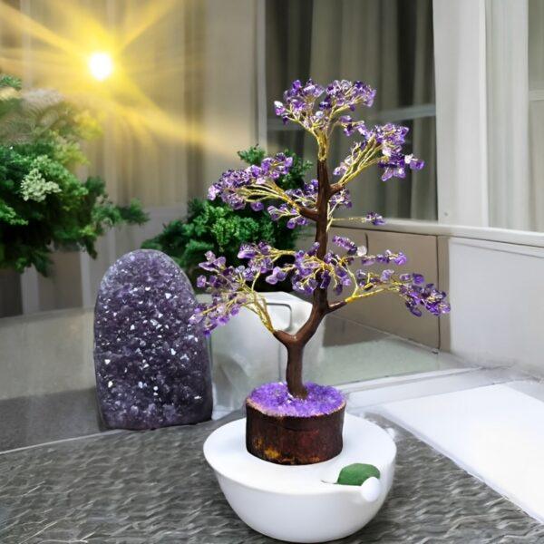 Amethyst Crystal Tree – Spiritual Growth & Peace Decor (100 Chips)