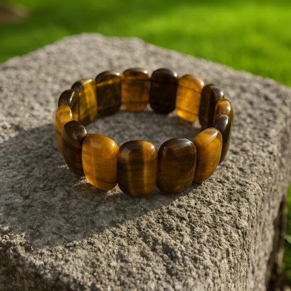 ChatGPT Image May 24, 2025, 05_47_08 PM Tiger Eye Rectangular Bead Bracelet.