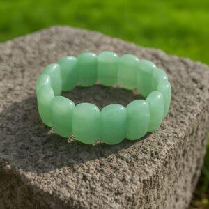 Green Aventurine Rectangular Bead Bracelet.