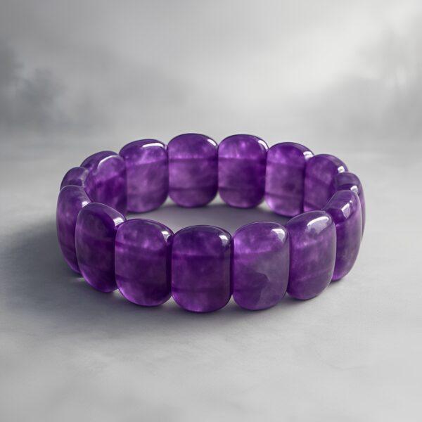 Amethyst Barrel Bead Bracelet.